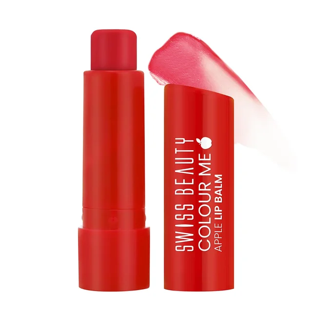 Swiss Beauty Apple Burst Colour Me Lip Balm with 12-hour hydration & SPF 15 | Long-Lasting & Glossy Finish | Heals dry & Chapped lips | Shea Butter & Vitamin E |