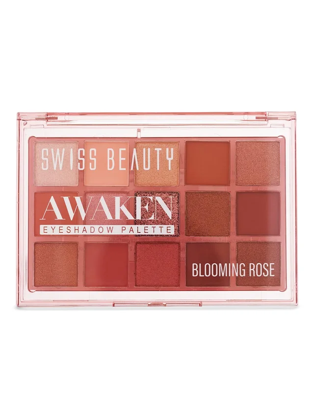Swiss Beauty Awaken Eyeshadow Palette 11g, Shade 1 Blooming Rose | Matte & Shimmer Finish | Blendable, Long-Lasting Eyeshadow Palette for Everyday & Party Makeup