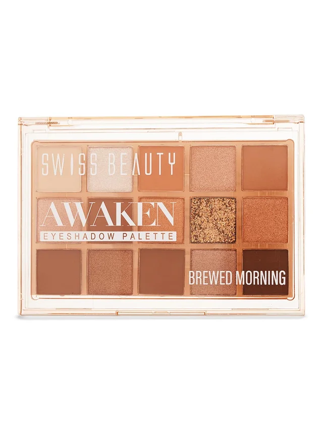 Swiss Beauty Awaken Eyeshadow Palette 11g, Shade 2 Brewed Morning | Matte & Shimmer Finish | Blendable, Long-Lasting Eyeshadow for Everyday and Party Makeup