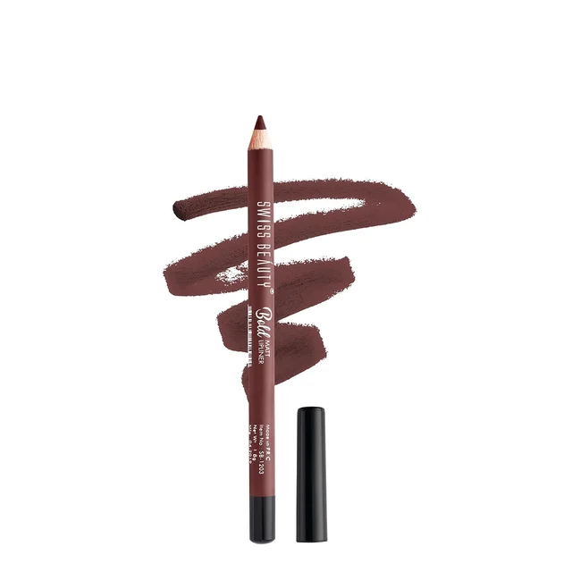 Swiss Beauty Baby Brown Shade Bold Matt Lip Liner | Fuller lip effect | Long-lasting & Creamy Formula | Lightweight | Easy to blend & Matte Finish