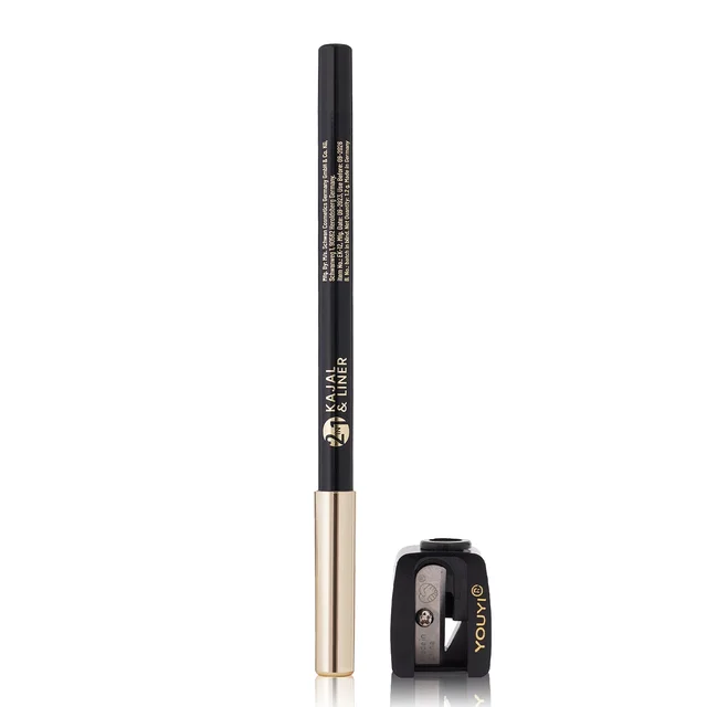 Swiss Beauty Bold & Black Kajal 1.2g with Sharpener | Jet Black Kajal | 24 Hour Stay | Smudge-Proof & Non-Transfer Eye Kajal | Smooth Application for Women