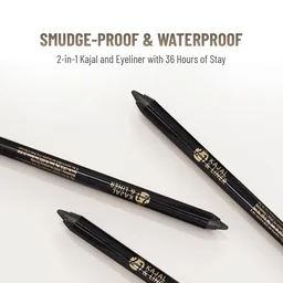 Swiss Beauty Bold & Black Kajal 1.2g with Sharpener | Jet Black Kajal | 24 Hour Stay | Smudge-Proof & Non-Transfer Eye Kajal | Smooth Application for Women