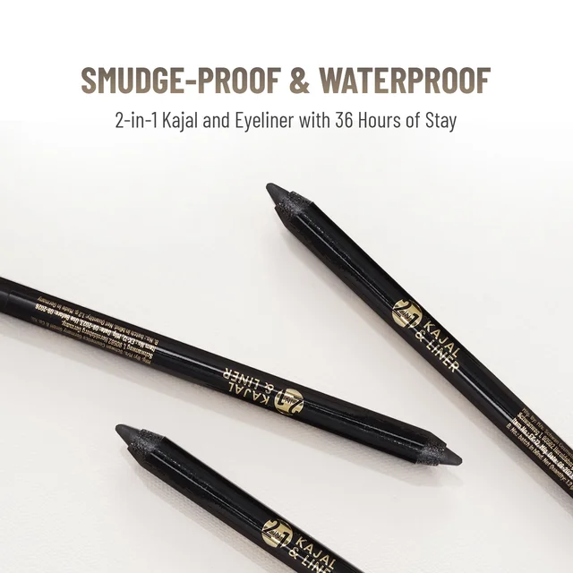 Swiss Beauty Bold & Black Kajal 1.2g with Sharpener | Jet Black Kajal | 24 Hour Stay | Smudge-Proof & Non-Transfer Eye Kajal | Smooth Application for Women