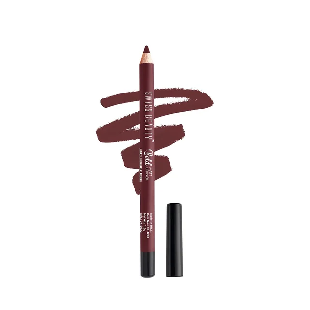 Swiss Beauty Bold Matte Lip Liner 1.6g | Maroon 02 | Moisturises Lips