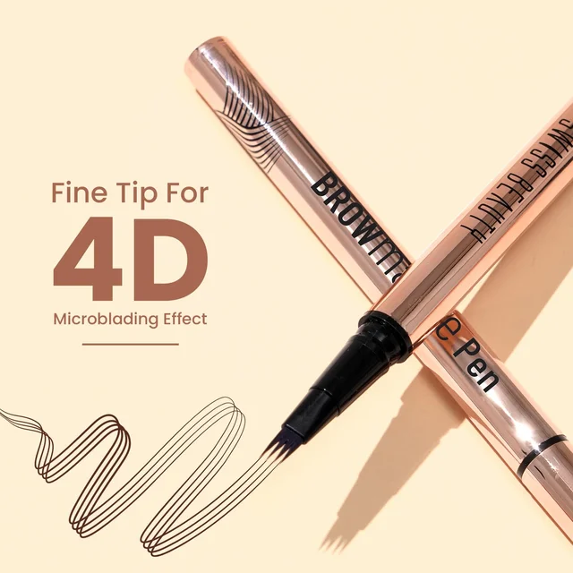 Swiss Beauty BROWmance Pen Light Brown 1ml | 4D Microblading Effect | Fills Sparse Brows | Waterproof & Smudge-Proof | 8-Hour Stay | Natural Hair-Like Strokes | Brow Definer Pen