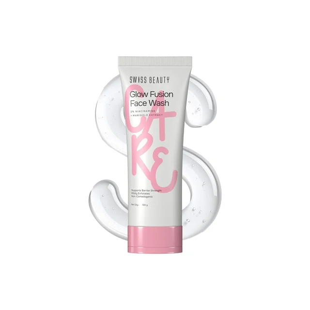 Swiss Beauty Care Glow Fusion Face Wash 100gm | Deep Yet Gentle Cleanse | 2% Niacinamide & Marigold Extract | Exfoliates, Brightens & Refreshes Skin | Daily Dirt & Oil Removal