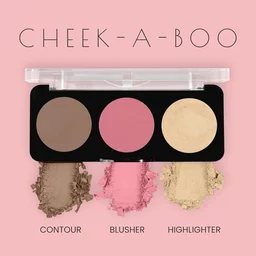Swiss Beauty Cheek-A-Boo Face Palette 3-in-1 Blusher, Contour & Highlighter Shade 02 for a Sculpted Glow| Highly Pigmented, Blendable & Long-Lasting