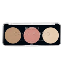 Swiss Beauty Cheek-A-Boo Face Palette 3-in-1 Blusher, Contour & Highlighter Shade 02 for a Sculpted Glow| Highly Pigmented, Blendable & Long-Lasting