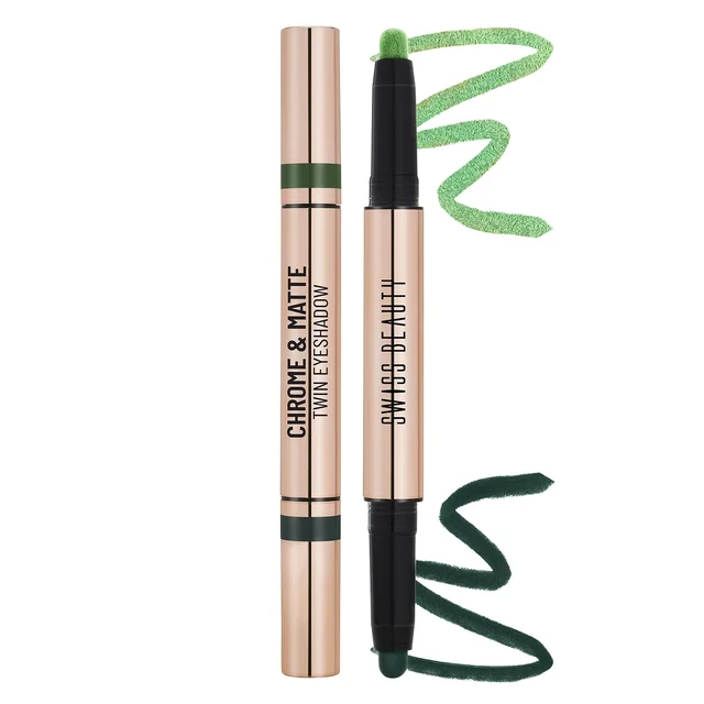 Swiss Beauty Chrome & Matte Twin Eyeshadow Shade- 05 (Garden Bloom)| 2g | Duo eyeshadow with matte and chrome finish | Non-creasing | Mix of matte & metallic finish | Vibrant stay for up to 24 hours | Pigmented & Long-Lasting |