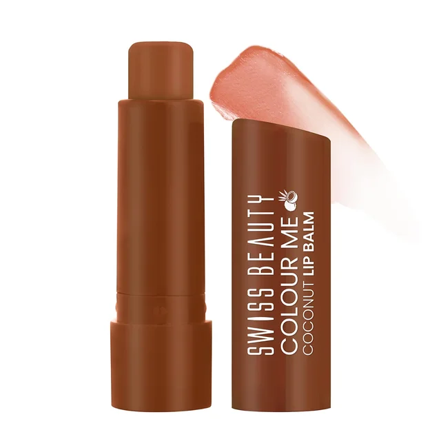 Swiss Beauty Coconut Blast Colour Me Lip Balm with 12-hour hydration & SPF 15 | Long-Lasting & Glossy Finish | Heals dry & Chapped lips | Shea Butter & Vitamin E