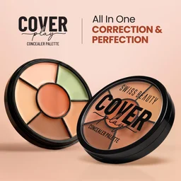 Swiss Beauty Cover Play Concealer Palette | Hides Imperfections | Waterproof & Long-Lasting | Blendable Multi-Shade Face Concealer | Makeup Coverage Palette