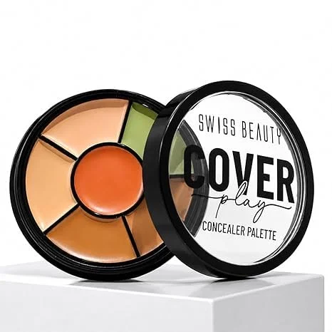 Swiss Beauty Cover Play Concealer Palette Light to Medium | Multi-Shade Face Concealer | Hides Imperfections | Waterproof & Long-Lasting | Blendable Makeup Palette