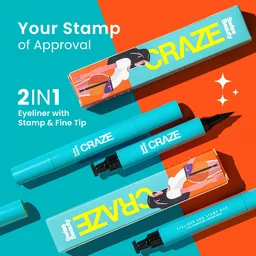 Swiss Beauty CRAZE Eyeliner and Stamp Duo | Winged Eyeliner Stamp & Pen | Waterproof, Smudge-Proof | Quick & Easy Application | Long-Lasting | Perfect Wing Every Time