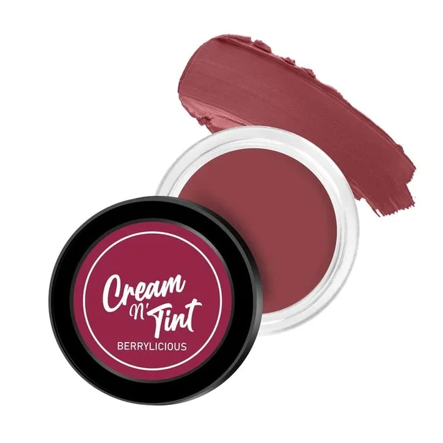 Swiss Beauty Cream N Tint For Lip, Cheek and Eyeshadow 8g |  Hydrating Cream  | Natural Flushing Glow | Long lasting and easily blendable | Berrylicious | Shade - 01