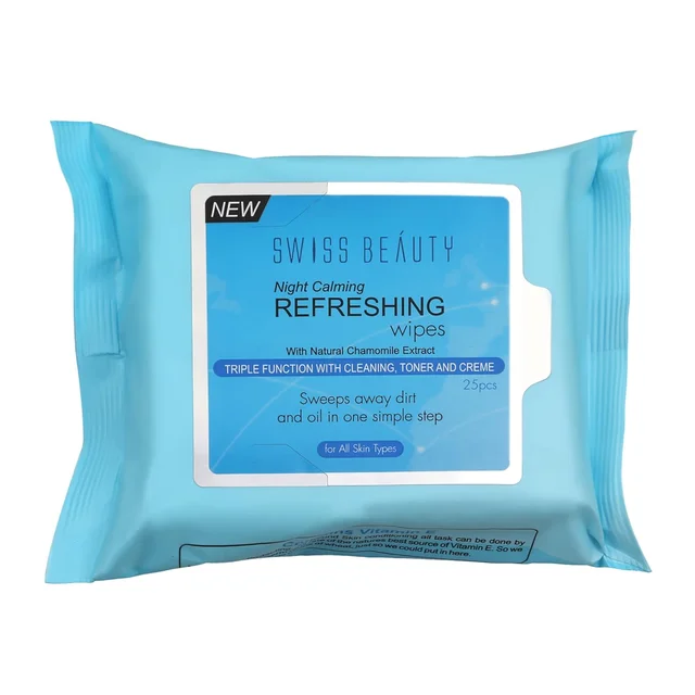 Swiss Beauty Daily Essentials Makeup Remover Cleansing Wet Wipes with Natural Chamomile | Gentle, Hydrating & Effective | Waterproof Makeup Removal | No Rinsing Required
