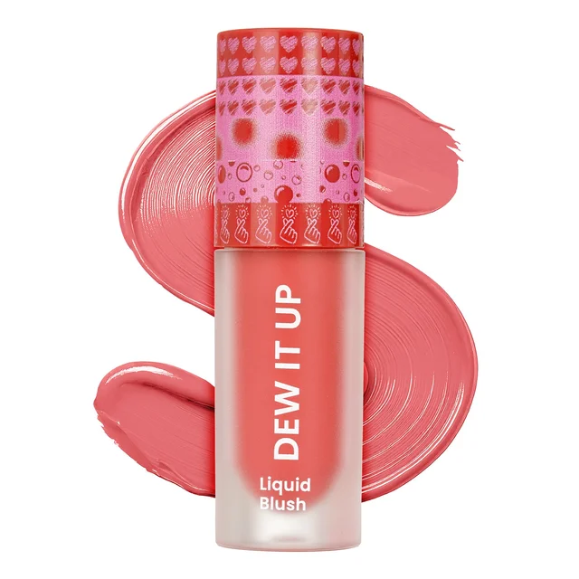 Swiss Beauty Dew It Up Liquid Blush 02-Muted Pink 4ml | Ultra-Pigmented & Lightweight | Infused with Vitamin E & C | Dewy, Natural Finish | Blendable & Long-Lasting