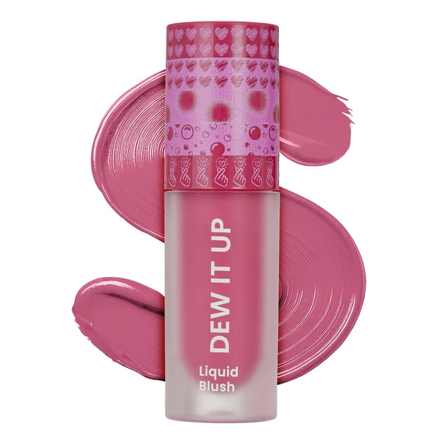 Swiss Beauty Dew It Up Liquid Blush 02-Muted Pink 4ml | Ultra-Pigmented & Lightweight | Infused with Vitamin E & C | Dewy, Natural Finish | Blendable & Long-Lasting