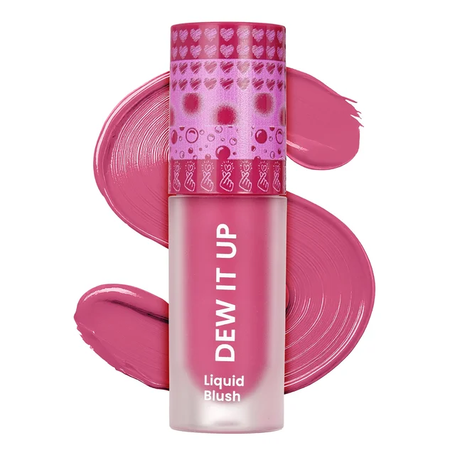 Swiss Beauty Dew It Up Liquid Blush 02-Muted Pink 4ml | Ultra-Pigmented & Lightweight | Infused with Vitamin E & C | Dewy, Natural Finish | Blendable & Long-Lasting