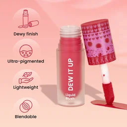 Swiss Beauty Dew It Up Liquid Blush 02-Muted Pink 4ml | Ultra-Pigmented & Lightweight | Infused with Vitamin E & C | Dewy, Natural Finish | Blendable & Long-Lasting