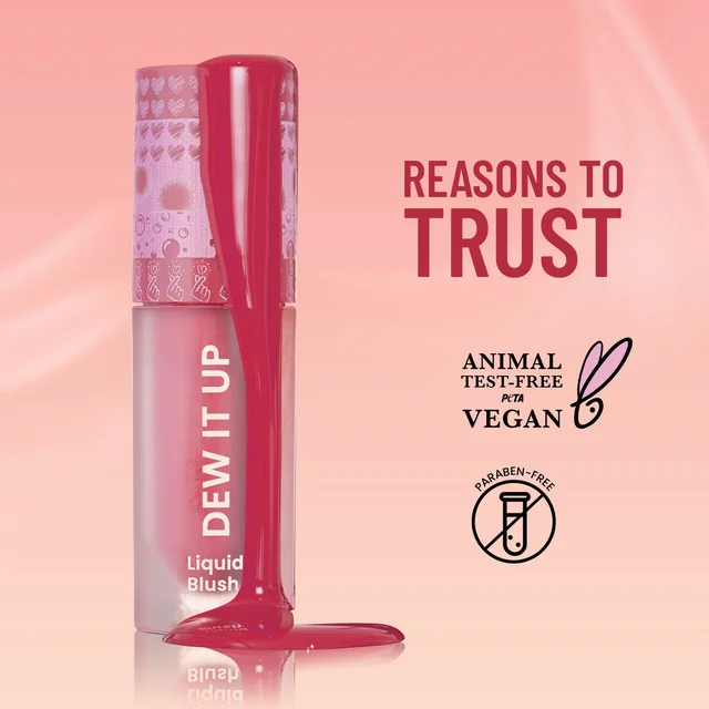 Swiss Beauty Dew It Up Liquid Blush 02-Muted Pink 4ml | Ultra-Pigmented & Lightweight | Infused with Vitamin E & C | Dewy, Natural Finish | Blendable & Long-Lasting