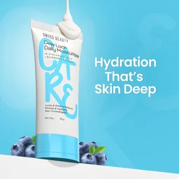 Swiss Beauty Dew Lock Daily Moisturiser 50gm| 1% Hyaluronic Acid & Blueberry Extract | Deeply Hydrates & Plumps Skin | Locks Moisture | Non-Comedogenic, Lightweight Formula