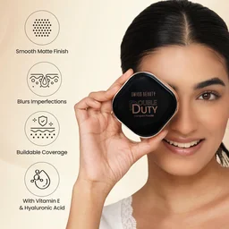 Swiss Beauty Double Duty Compact Powder 18g, Shade 02 Vanilla Sand / Vanilla Glow | 2-in-1 Day to Night Compact | Buildable Coverage | With Vitamin E & Hyaluronic Acid