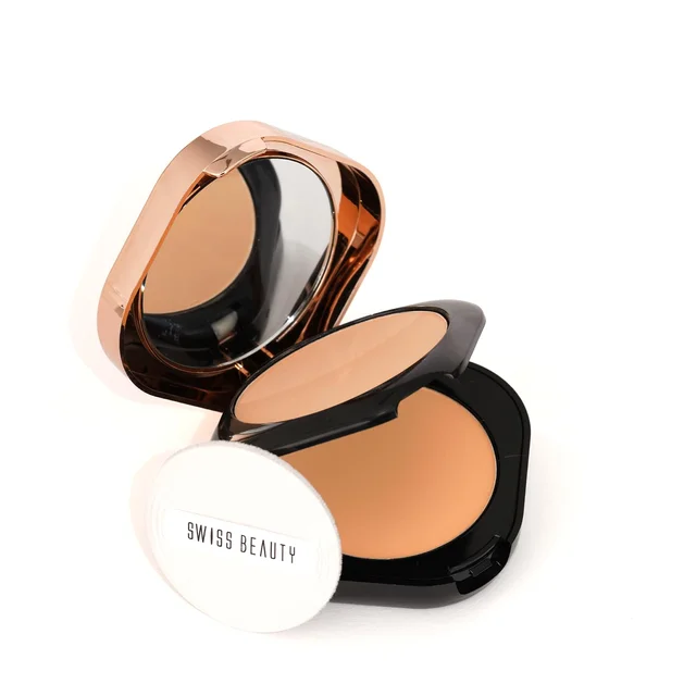 Swiss Beauty Double Duty Compact Powder 18g, Shade 04 Amber Dusk / Radiant Dusk | 2-in-1 Day to Night Compact | Buildable Coverage | With Vitamin E & Hyaluronic Acid
