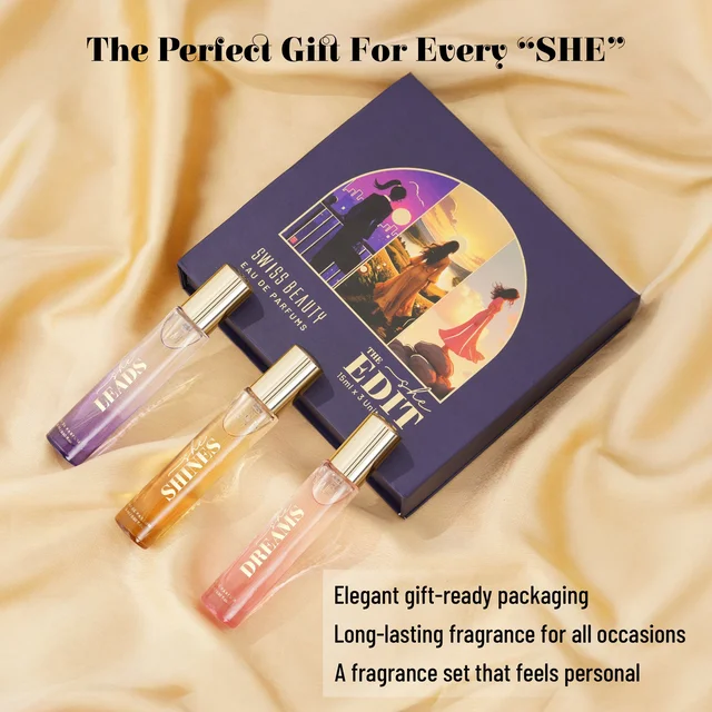 Swiss Beauty Eau De Perfum The She Edit 45ml | 3-In-1 Perfume Gift Box | Long-Lasting Luxury Fragrance Set | Travel-Friendly Scent Collection | Perfect Gift for Women