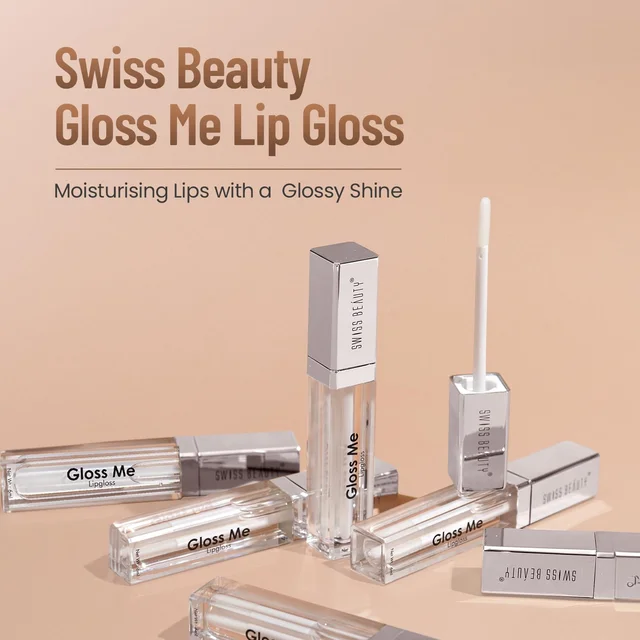 Swiss Beauty Gloss Me Lip Gloss, Glass-Like Shine | Lightweight & Non-Sticky Formula | Hydrating, Long-Lasting & Smooth Application for Plump, Glossy Lips