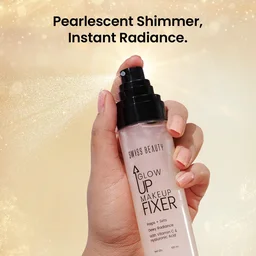 Swiss Beauty Glow Up Makeup Fixer 100ml | Preps & Sets Makeup | Dewy Radiance | Face & Body Makeup Setting Spray | With Vitamin C & Hyaluronic Acid