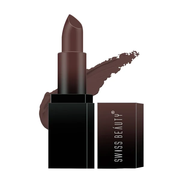 Swiss Beauty HD Matte Lipstick 3.5g | Dark Brown 19| Suitable For All Skin Tones