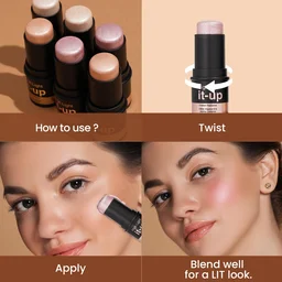 Swiss Beauty High Light It-Up Highlighter � 8g | With Vitamin E & Jojoba Complex | Long-Lasting | Instant Radiance | Creamy & Blendable | Highlighter for daily use | Flawless skin | Twist-Up Format | Shade- Golden