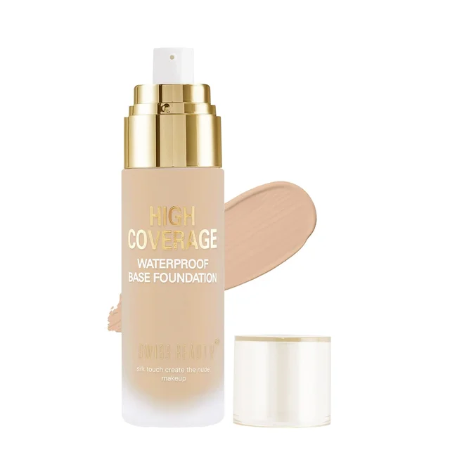 Swiss Beauty High Performance Foundation Classic-Ivory, 55g with Vitamin C & Niacinamide | Medium to Buildable Coverage | Water-Resistant & Lightweight Formula for Even Skin Tone