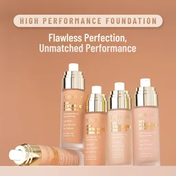 Swiss Beauty High Performance Foundation Sun Beige, 55g with Vitamin C & Niacinamide | Medium to Buildable Coverage | Water-Resistant & Lightweight Formula for Even Skin Tone