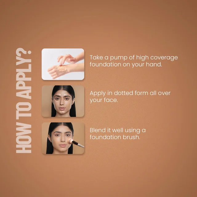 Swiss Beauty High Performance Foundation Sun Beige, 55g with Vitamin C & Niacinamide | Medium to Buildable Coverage | Water-Resistant & Lightweight Formula for Even Skin Tone