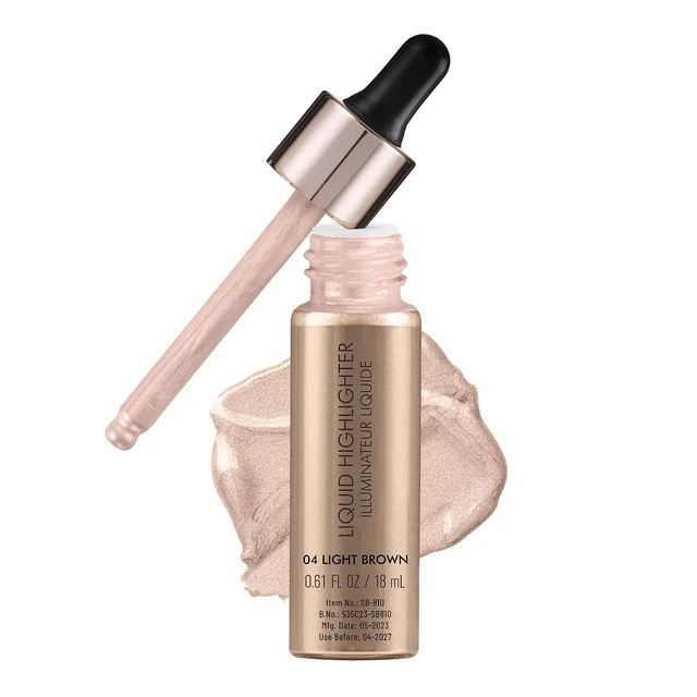 Swiss Beauty Highlighter Drop & Glow Light Brown Liquid | Lightweight, Blendable & Long-Lasting | Multi-Use Illuminator for a Radiant, Dewy & Luminous Golden Glow