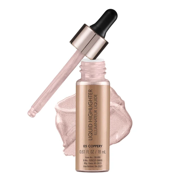 Swiss Beauty HighlighterDrop & Glow Coppery Liquid | Lightweight, Blendable & Long-Lasting | Multi-Use Illuminator for a Radiant, Dewy & Luminous Golden Glow