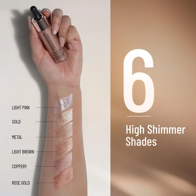 Swiss Beauty Highlighter Drop & Glow Metal Liquid | Lightweight, Blendable & Long-Lasting | Multi-Use Illuminator for a Radiant, Dewy & Luminous Golden Glow