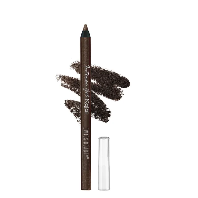Swiss Beauty Intense Gel Kajal 1.2g 03 Brown Shade with Sharpener | 12-Hour Stay | Waterproof & Smudge-Proof | Creamy, Highly Pigmented Multi-Use Eye Pencil