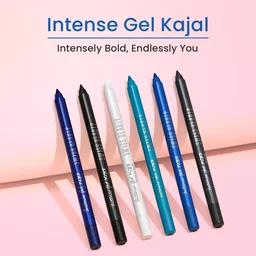 Swiss Beauty Intense Gel Kajal 1.2g 01 Black Shade with Sharpener | 12-Hour Stay | Waterproof & Smudge-Proof | Creamy, Highly Pigmented Multi-Use Eye Pencil