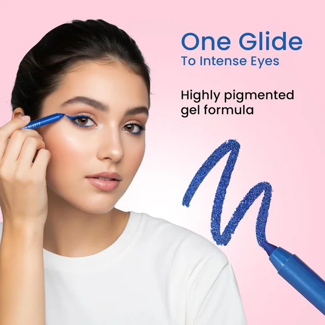 Swiss Beauty Intense Gel Kajal 1.2g 01 Black Shade with Sharpener | 12-Hour Stay | Waterproof & Smudge-Proof | Creamy, Highly Pigmented Multi-Use Eye Pencil