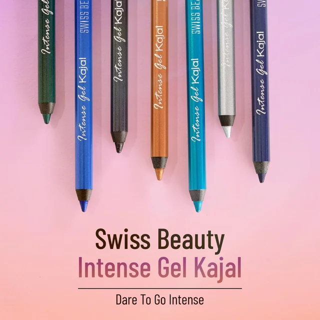 Swis Beauty Swiss Beauty Intensegel Kajal Eyeliner 1.2g - Black | Smooth Matte Finish | Long-Lasting, Smudge-Proof, Deep Pigmentation | Perfect Eye Makeup for All Occasions