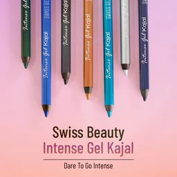 Swis Beauty Swiss Beauty Intensegel Kajal Eyeliner 1.2g - Black | Smooth Matte Finish | Long-Lasting, Smudge-Proof, Deep Pigmentation | Perfect Eye Makeup for All Occasions