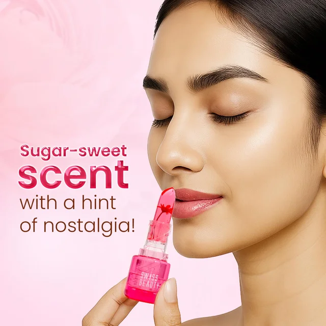 Swiss Beauty Jelly Bloom pH Lip Balm 3.6g with Coral Kiss Shade | Colour-Changing Tint | Hydrating & Vegan Lip Care | Vitamin E, Paraben-Free & Cruelty-Free