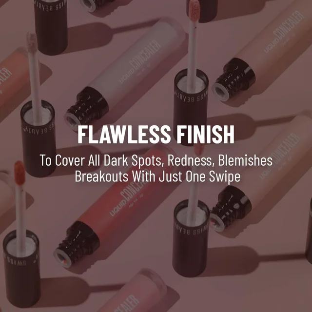Swiss Beauty Liquid Concealer 6g Shade-Clair Moyen|Full Coverage|Hide Blemishes at One Strock With Matt Finsh|Ligh Weight Concealer