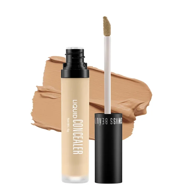Swiss Beauty Liquid Light Weight Concealer With Full Coverage |Easily Blendable Concealer For Face Makeup , 6g