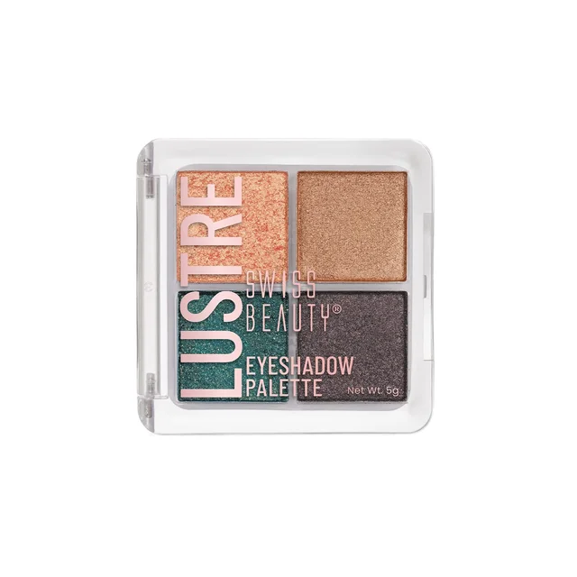 Swiss Beauty Lustre Eyeshadow Palette | Matte, Shimmer, and Metallic Palette | With 4 Highly Pigmented Shades | Long-Lasting | Blendable Eyeshadow | For All Skin Types | Shade- Party All Night| 5g