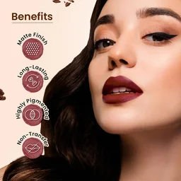 Swiss Beauty Mudpie Lipstick 3g Shade 15 She's Fearless | Soft Matte Mousse Finish | Highly Pigmented Non-Transfer Long-Lasting Lip Color with Hyaluronic Acid & Castor Oil
