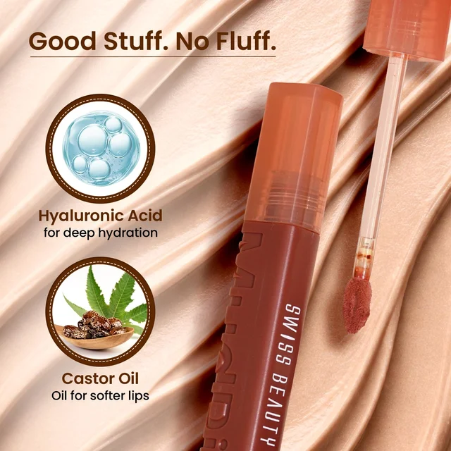 Swiss Beauty Mudpie Lipstick 3g Shade 15 She's Fearless | Soft Matte Mousse Finish | Highly Pigmented Non-Transfer Long-Lasting Lip Color with Hyaluronic Acid & Castor Oil