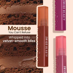Swiss Beauty Mudpie Lipstick 3g Shade 15 She's Fearless | Soft Matte Mousse Finish | Highly Pigmented Non-Transfer Long-Lasting Lip Color with Hyaluronic Acid & Castor Oil